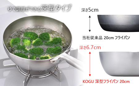 [KOGU] 深型フライパン20cm ガス火・IH対応 食洗機可 キッチン用品 燕三条製 下村企販 新生活 【011S184】