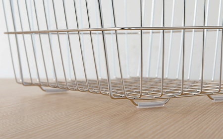 [家事問屋] 取って付きバスケット 大 ハンドル付 タオル収納 ステンレス製 キッチン用品 ランドリー用品 燕三条製 下村企販 新生活 【022S074】