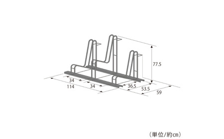 スタンドいらずの自転車ラック3台用 [足立製作所]
