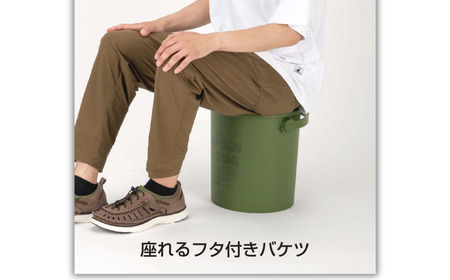 CS 座れるバケツ15L オリーブ CAPTAIN STAG キャプテンスタッグ 収納 アウトドア用品 キャンプ用品 防災 【010S554】