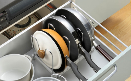 たてよこ収納フライパンラック シンク下収納 キッチン収納 パンラック キッチン 燕三条製