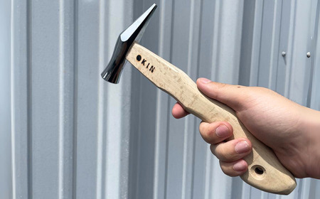 先切玄能 ミラー 24 蛇曲ショート 250mm ハンマー シルバー 金槌 とんかち 工具 握りやすい [マルキン印] 【029S021】