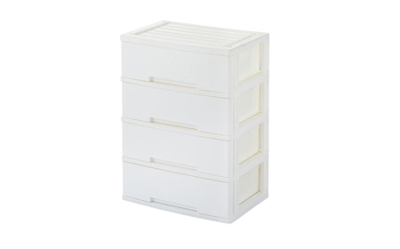 NEWLIFE ワイドチェスト収納4段 ナチュラルホワイト 衣装ケース 新生活 引っ越し 棚 押し入れ リビング