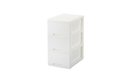 NEWLIFE スリム3段 ナチュラルホワイト収納チェスト リビングチェスト プラスチック チェスト 新生活