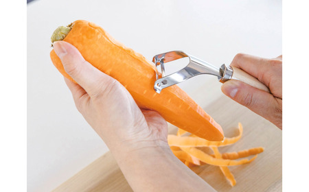 ささがきスライスと木柄ピーラー 皮むき 時短 調理器具 キッチン用品 キッチンツール 燕三条製 [小柳産業]【012S093】