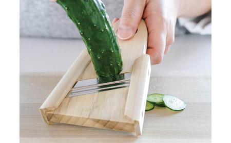 輪切りスライスと木柄ピーラー 皮むき 時短 調理器具 キッチン用品 キッチンツール 燕三条製 [小柳産業]【011S208】