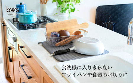 すっきり暮らすセット（深型＋マット） 水切りカゴ キッチン ステンレス bws 水切りマット 燕三条 【013S124】