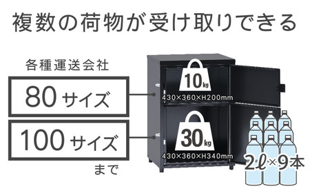 二段宅配ボックスレシーボ 約45.2×45.4×68cm 屋外 レシーボ TR2-4568(BK) 保管庫 ブラック 黒 2段宅配ボックス 鍵付き 防犯対策 [グリーンライフ] 【100S006】