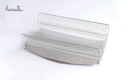 hanauta 水切りラック縦置きロングワイド カゴ&トレイ SR ステンレス 燕三条 キッチン  [ハナウタ]