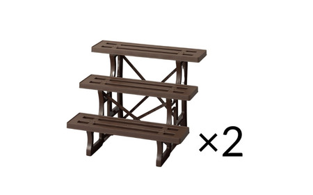 フラワースタンド3段600 チョコブラウン 2個セット 屋外 家庭菜園 園芸用品 燕三条製 【010S646】