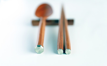 無双＆ロデオスプーン190セット 紫檀 箸 スプーンセット ギフト プレゼント 木製 三条市 燕三条 [マルナオ] 【066S007】