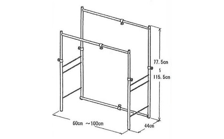 燕三条製 押入縦横伸縮ダブルハンガーラック ワイドタイプ ハンガーラック 衣類収納 ポールハンガー 部屋干し 室内干し 【074S008】
