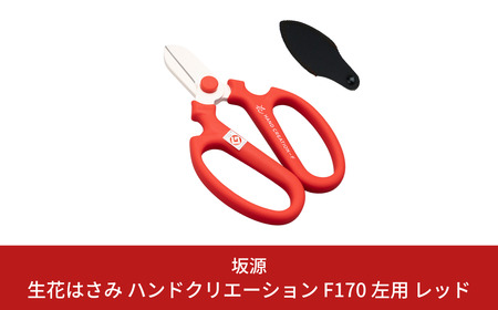 生花はさみ ハンドクリエーションF170左用 レッド 鋏 園芸用品 ガーデニング 坂源