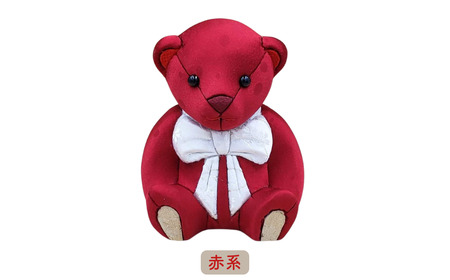 木目込み人形 朱鷺（とき）メキベア「長寿祝バージョン」 赤系 名入れ 刺刺繍 お祝い プレゼント ときめきベア 【099S007】