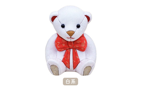 木目込み人形 朱鷺（とき）メキベア「長寿祝バージョン」 白系 名入れ 刺刺繍 お祝い プレゼント ときめきベア 【099S009】