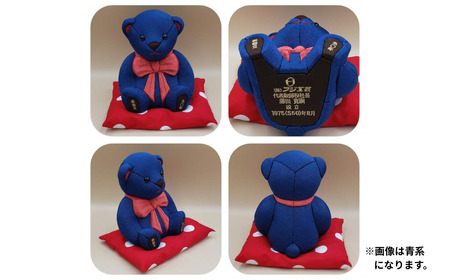 木目込み人形 朱鷺（とき）メキベア「企業向け周年祝バージョン」 白系 名入れ 刺刺繍 お祝い プレゼント ときめきベア 【099S016】