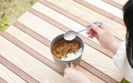 [ベルモント]チタンカトラリー 2Pセット アウトドア用品 キャンプ用品 スプーン フォーク 食器 野外 持ち運び  ケース付き 軽量【010S757】