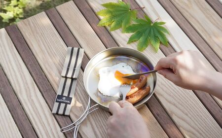 [ベルモント]チタンカトラリー 3Pセット アウトドア用品 キャンプ用品 スプーン フォーク ナイフ 食器 野外 持ち運び  ケース付き 軽量【010S758】