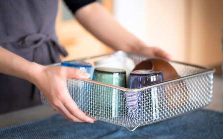 すっきり暮らすセット（スクエア+ジャグボトル） 水切りかご ステンレス 食洗機対応 燕三条製 [ビーワーススタイル] 【019S122】