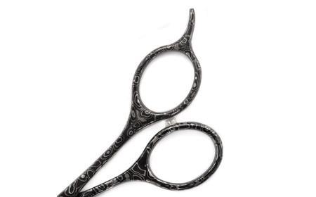 ダマスカス小ばさみ ブラック 先丸 美容 ビューティケア 燕三条製 [FAN OUT]【066S018】