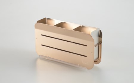 [ハナウタ] 水切りラック 縦置き ローズゴールド  ステンレス製 キッチン用品 燕三条製