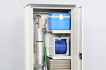 両扉式収納庫 TBRJ-162HT 約75×47×高さ162cm 倉庫 組立式 収納庫 倉庫や物置（収納庫）として便利 [グリーンライフ]【078P003】