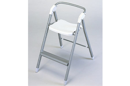 折りたたみ式 ステップアップチェア シルバー 踏み台＆椅子（イス）の2WAY アルミ製で軽く 持ち運び可【033P009】