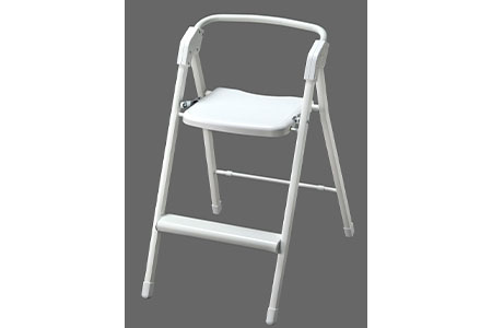 折りたたみ式 ステップアップチェア ホワイト 踏み台＆椅子（イス）の2WAY アルミ製で軽く 持ち運び可【033P010】