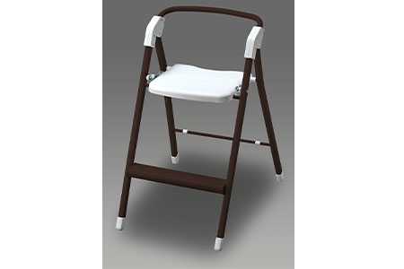 折りたたみ式 ステップアップチェア ダークブラウン 踏み台＆椅子（イス）の2WAY アルミ製で軽く 持ち運び可【033P011】