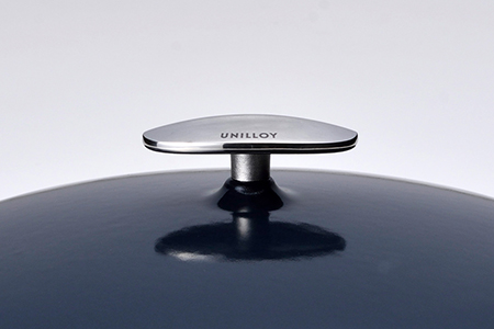 ユニロイ 浅型ホーロー鍋 24cm 藍 IH対応 鋳物 鍋 燕三条 日本 キャセロール UNILLOY