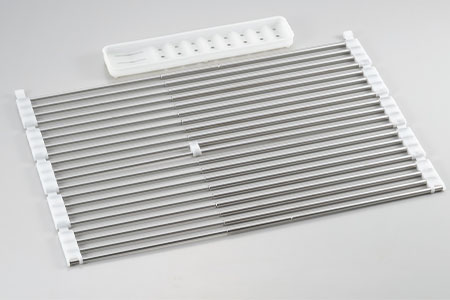 たためてしまえる伸縮水切り ワイドタイプ カトラリーケース付【013P051】