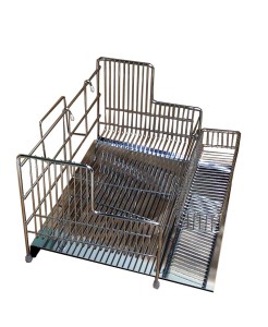 お手入れ簡単・多機能ステンレス製水切り （縦型）水切りラック