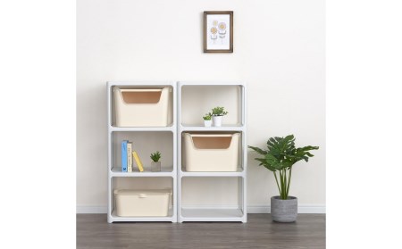 収納ラック カタスタナ 3段 ライトグレー 収納ラック シボタイプ 棚 シェルフ スリム 収納棚 新生活 一人暮らし SANKA 【010S063】