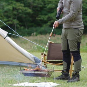 焚き火ブロウパイプ ダークブラウン ポンプ付き 焚き火台 キャンプ アウトドア 焚き火
