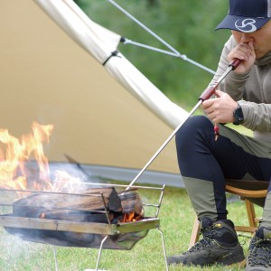 焚き火ブロウパイプ ダークブラウン ポンプ付き 焚き火台 キャンプ アウトドア 焚き火