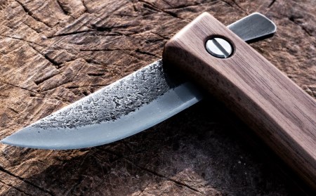 [KAKURI]  折りたたみナイフ 「悠久」 ウォールナットハンドル 革ケースセット アウトドアナイフ キャンプ用品 アウトドア用品 【038S008】