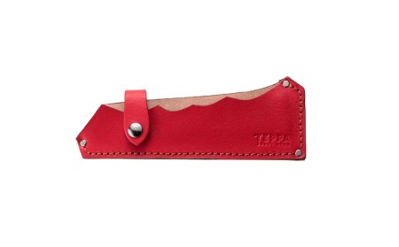 [TEPPA] 焚火鉈 粟 レッド 専用革ケース付 キャンプ アウトドア 燕三条製 枝打ち 薪割り【031S006】