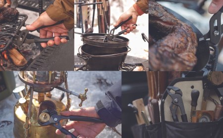 Campdrunk キャンププライヤ黒革 190mm キャンプ用品 アウトドア用品【026S008】