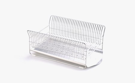 [ハナウタ] 水切りラック コンパクト（横置きタイプ） カゴ&トレイ SR