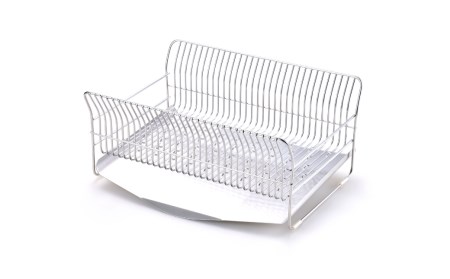 [ハナウタ] 水切りラック コンパクト（縦置きタイプ） カゴ&トレイ SR