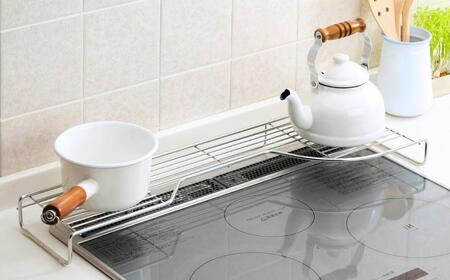 ステンレス製コンロ奥ラック幅66.5cm 右タイプ 1段 キッチン用品 燕三条製 シンプル 収納 IH ガス【019S051】