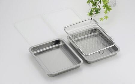 蓋付ステンレスバット・油切りザルセット ステンレス製 ステンレスバット キッチン用品 調理器具  燕三条製 新生活 一人暮らし 【010S334】