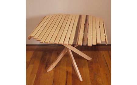 ロールトップテーブル KuruKaru Mid-High Table 木製 ロールテーブル アウトドアテーブル アウトドア用品 キャンプ用品 燕三条製 [OUTSIDE IN] 【088S006】