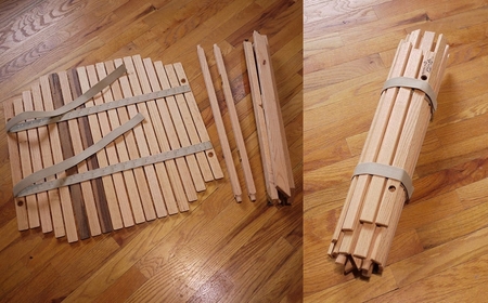 ロールトップテーブル KuruKaru Mid-High Table 木製 ロールテーブル アウトドアテーブル アウトドア用品 キャンプ用品 燕三条製 [OUTSIDE IN] 【088S006】