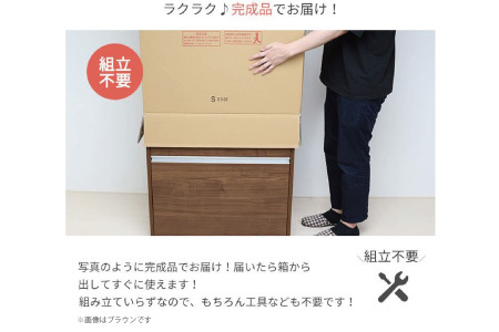 木製4分別ダストボックス ブラウン ダストボックス 4分別 完成品 家具調 おしゃれ ごみ箱 [川口工器] 【107S005】