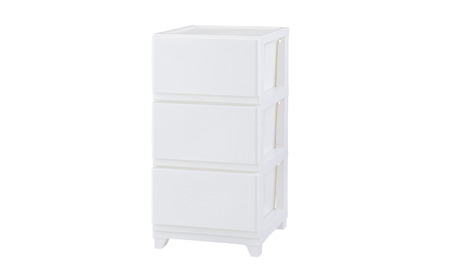デコニーシーヴォ 3段 チェスト ホワイト 収納ボックス 幅35 奥行40 新生活 一人暮らし [JEJアステージ]
