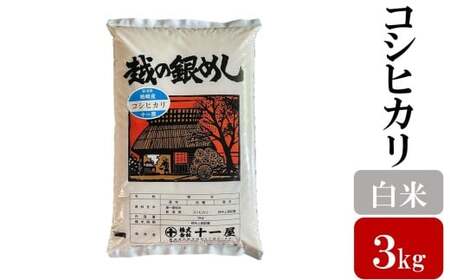 令和7年産米【五ツ星お米マイスター厳選】コシヒカリ 白米 3kg[Y0570]