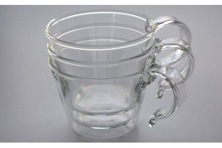 重ねてしまえる耐熱ガラス製カップ（3個）[ZF239]