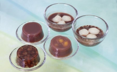 老舗あんこ屋が作る「水ようかん（こし・栗・かのこ）」＆「あん衣（こし・おぐら）」ギフトセット[ZB431]