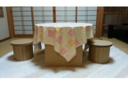 段ボール製 キッズ用テーブル＆チェアセットフーゲツ | おもちゃ 子ども